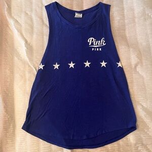 Blue cut off top, Pink brand, size small